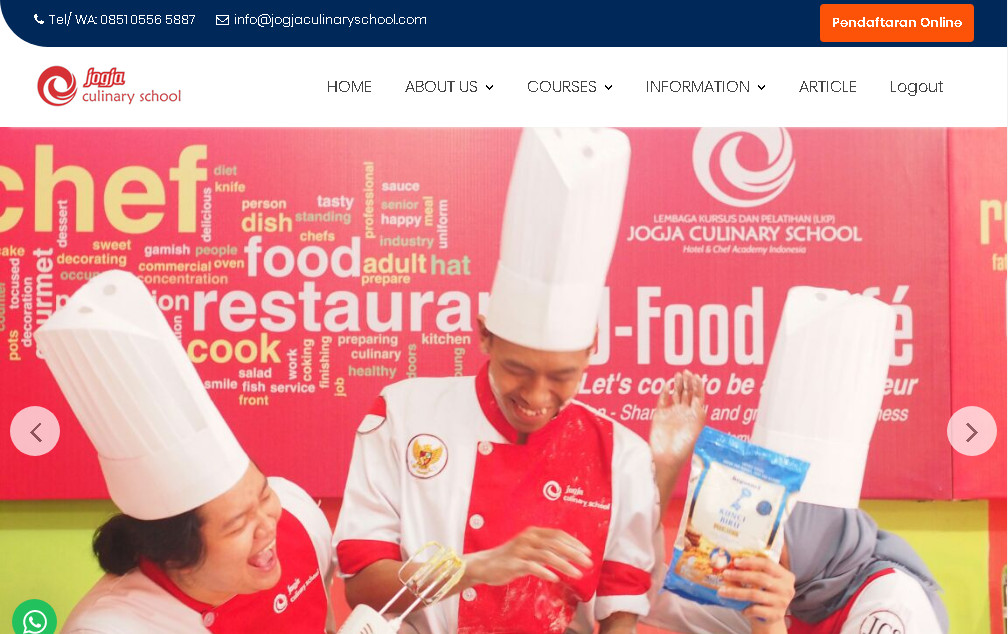 Website Kursus Kuliner Jogja Culinary School