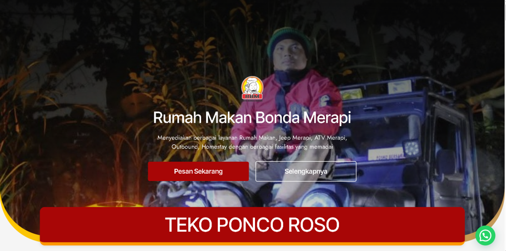 Pembuatan Website Resto Bonda Merapi